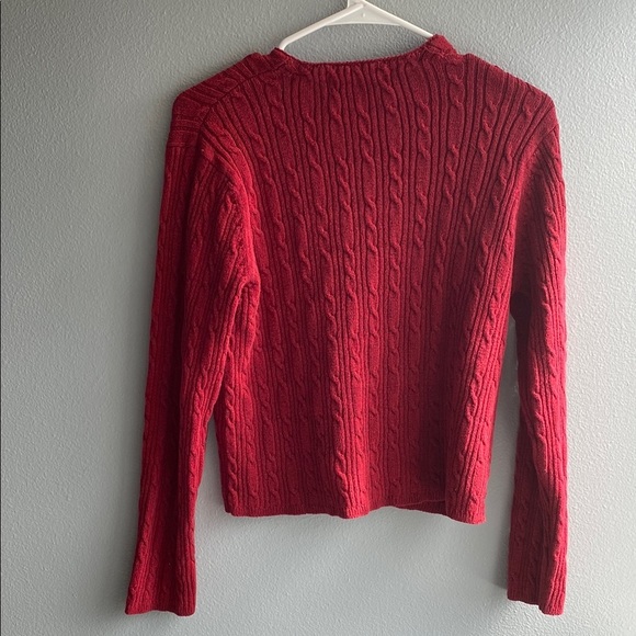 Valerie Stevens Red Cable Knit Cardigan Sweater - Picture 5 of 5